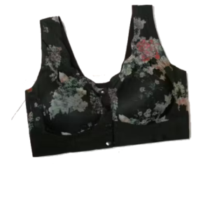 Buttons Lace Bras for Women - Black