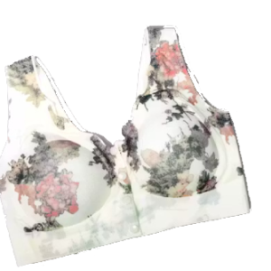 Buttons Lace Bras for Women - White