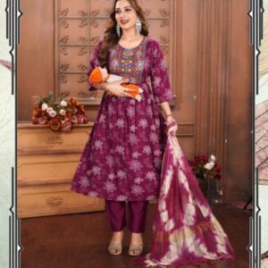 Feeding 3 Piece Kurta Set for Women | Heavy Vertican | Computer Work