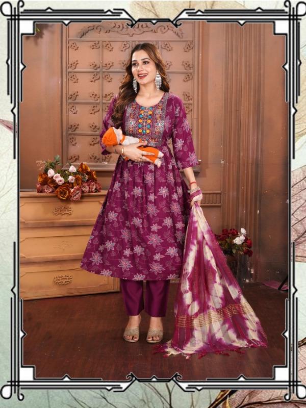 Feeding 3 Piece Kurta Set for Women | Heavy Vertican | Computer Work